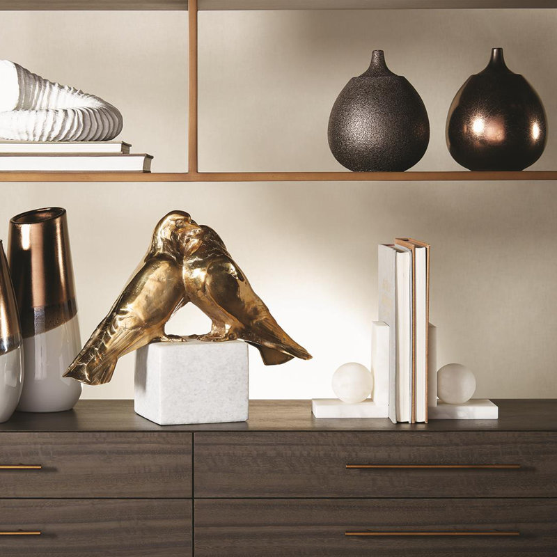 Alabaster Ball Non-skid Bookends