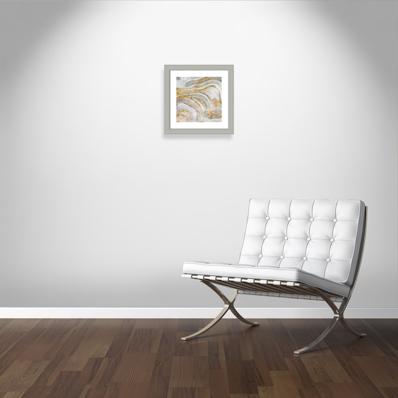 Agate Allure I - peinture encadrée, Encadrement argent brossé, H 18,5 po x l 18,5 po x P 1,25 po