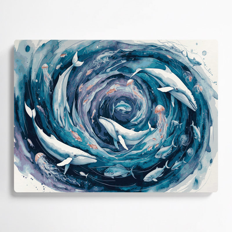 Art mural nautique bleu marine, 11" H x 14" W