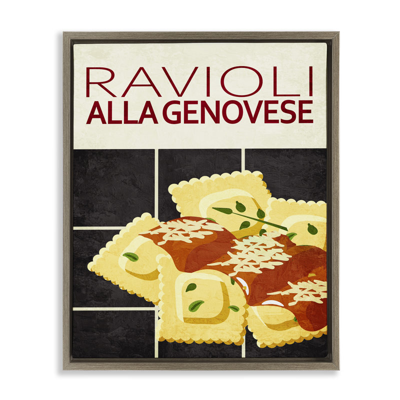 Cadre flottant de cuisine Ravioli Classic, design par Kim Allen, H 31 po x l 25 po, Cadre flottant orme Montalcino