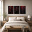 Triptyque de squelettes gothiques avec roses rouges, ensemble de 3 toiles d'Halloween-1532767173