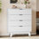Commode à 4 tiroirs l 31,5 po, commode en MDF avec poignée en métal pour chambre à coucher et salon