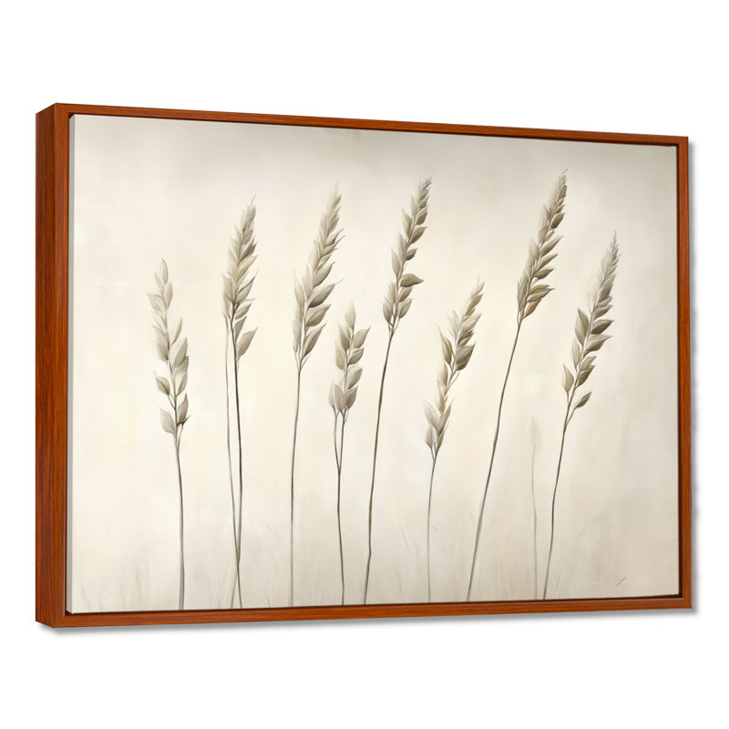 Art mural de salon Meadow Whispers, H 24 po x l 32 po, Cadre flottant brun