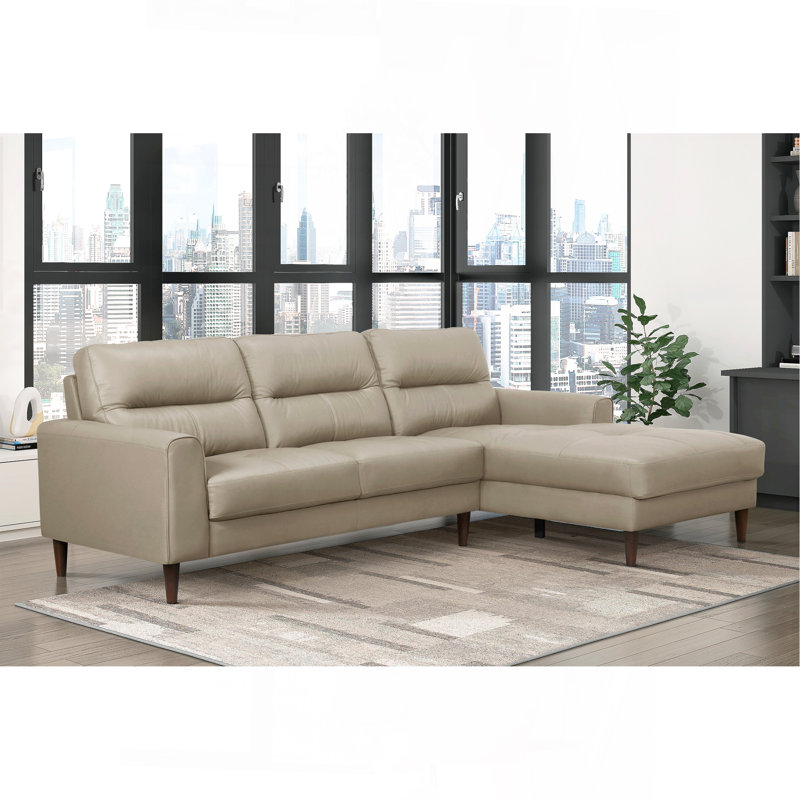 Canapé modulaire 2 pièces Modern Living Room, Cuir véritable crème
