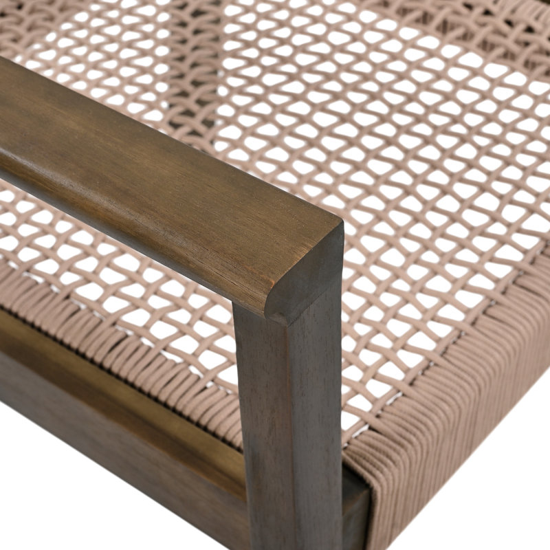 2 chaises de salle à manger tressées, brun - bois et paire de cordes artisanales avec 2 cordes et plus, conception ergonomique pour la détente, installation facile