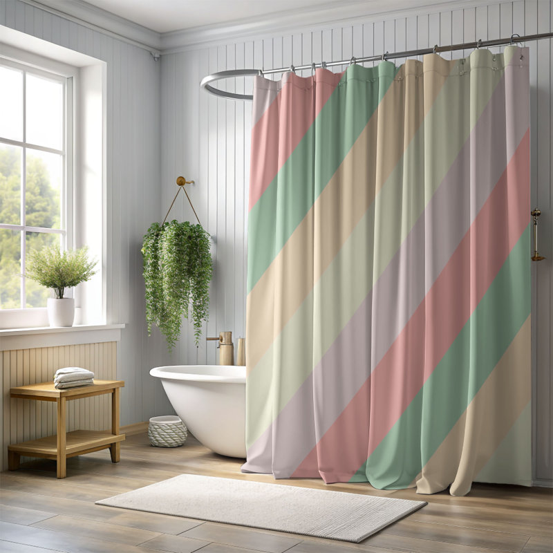 Rideau de douche standard 1 pièce Soft Bloom, H 74 po x l 71 po