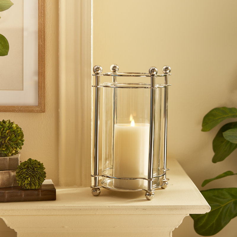 Lauren Hurricane Candle Holder, 13.5" H x 9" W x 9" D