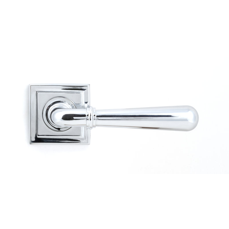 Newbury Lever on Rose Set (Square), Polished Chrome