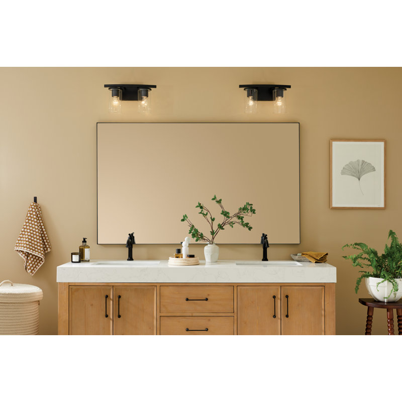 15.25" 2-Light Vanity Light, Satin Black