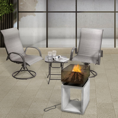 Square Concrete Wood Burning Smokeless Fire Pit