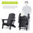 Folding Outdoor Adirondack Chair Set of 2 and Table Set,HDPE All-weather Folding Fire Pit Chair,  Ergonomic Design Patio Lawn Chair for Outside Deck Garden Backyardf Balcony-1858036489