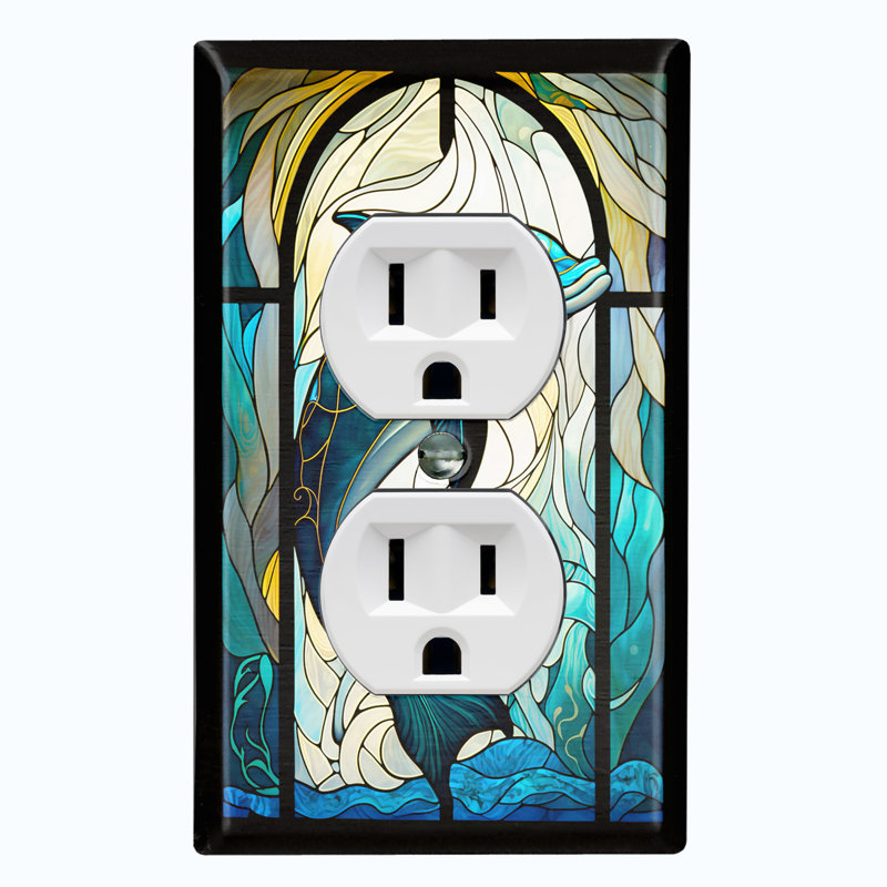 Copper Rust Patina Teal Print 1 - Gang Duplex Outlet Standard Wall Plate