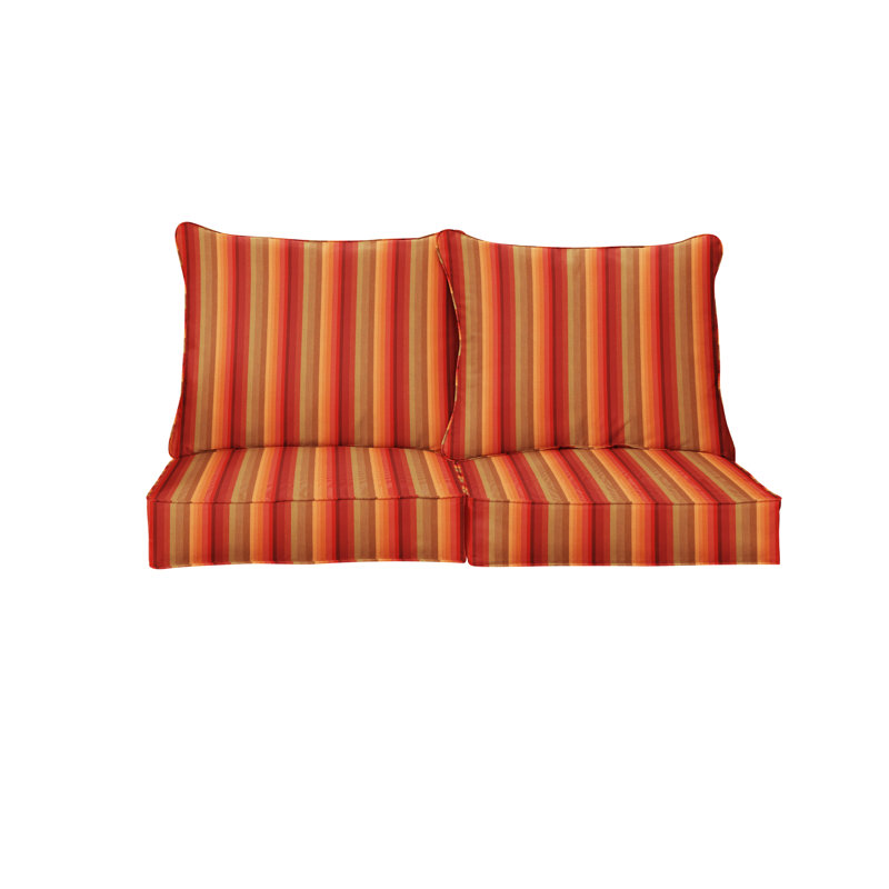Sunbrella Outdoor Loveseat Pillow and Cushion Set, 23 in W x 25 in D x 5 in H, Sunbrella - Astoria Sunset