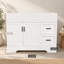 Meuble-lavabo moderne pour salle de bain, armoire en MDF blanc de 42,24 pouces avec 2 tiroirs et portes à fermeture en douceur