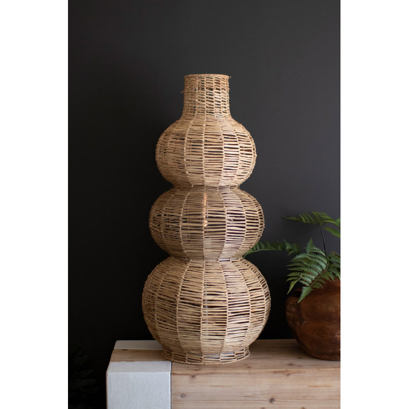  Lampe de table tissée en ruppie maritime - style trois niveaux - 34 po de hauteur