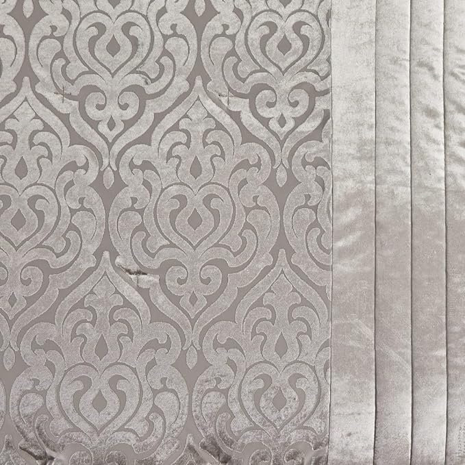 Bollara Velvet Jacquard Damask Bedspread with Pillow Shams Included, Double/King Bedspread  + 2 Pillow Sham, Mink