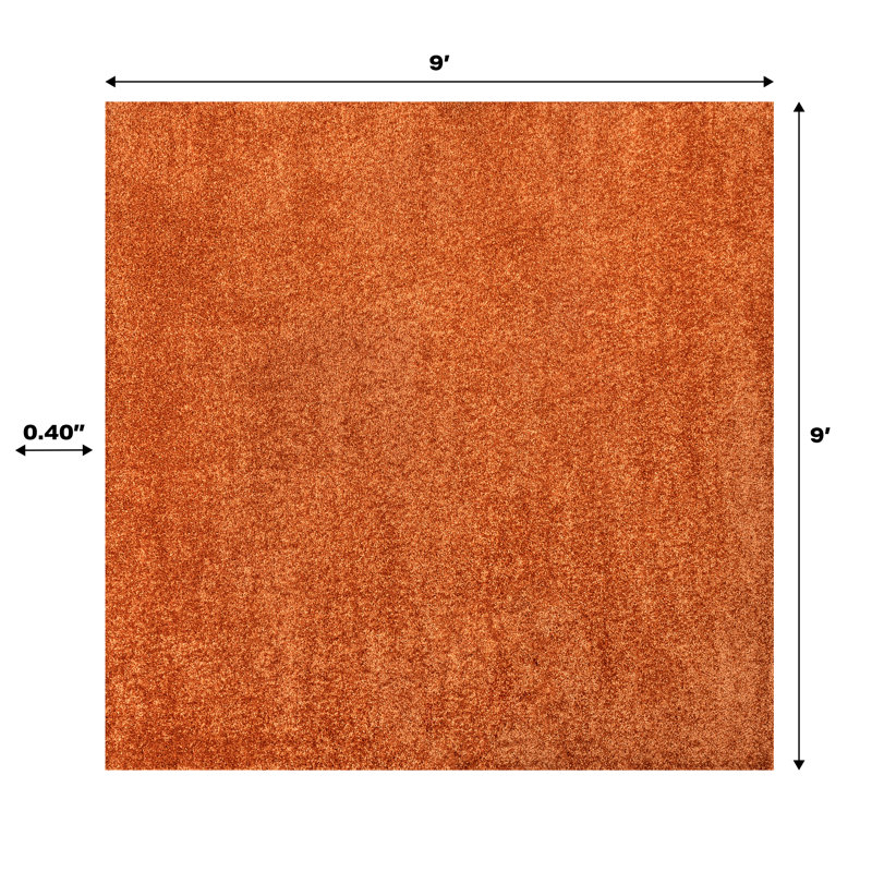 Tapis orange Antto, Carré 9 pi