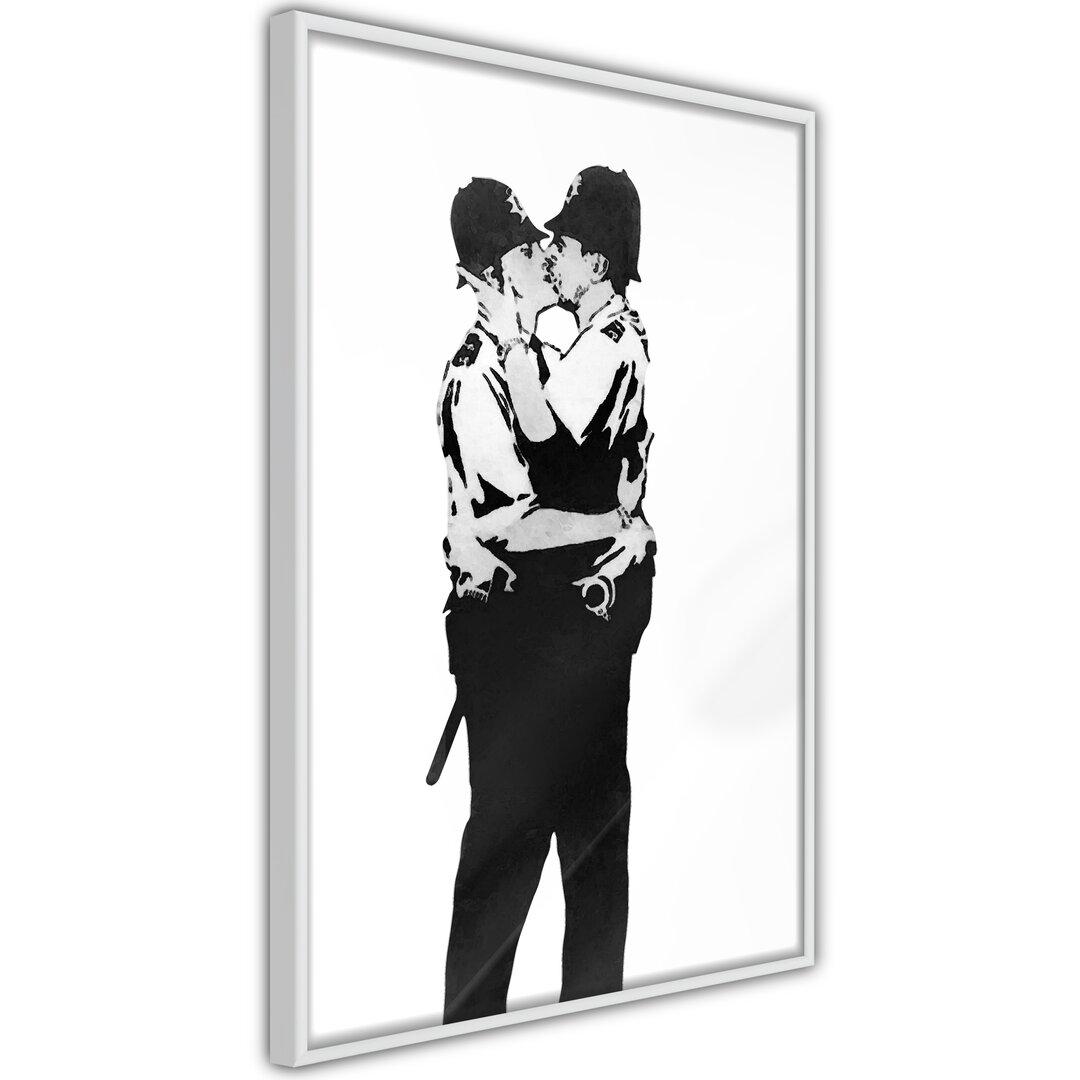 Gerahmtes Poster Banksy: Kissing Coppers I