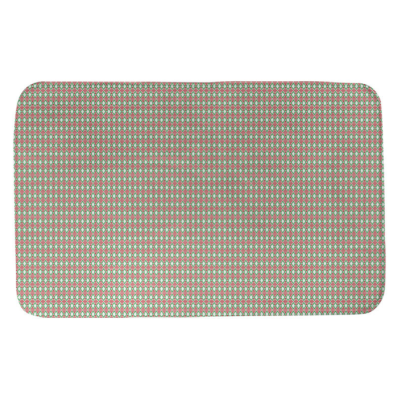 Bath Rug, 24" W x 17" L, Green/Red
