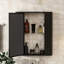 Armoire de salle de bain murale avec miroir, 2 tablettes intérieures, décor américain, au-dessus de la toilette, fermeture magnétique, cadre en acier, miroir à une porte à assemblage rapide pour rangement, conception rustique, meuble-lavabo, eau