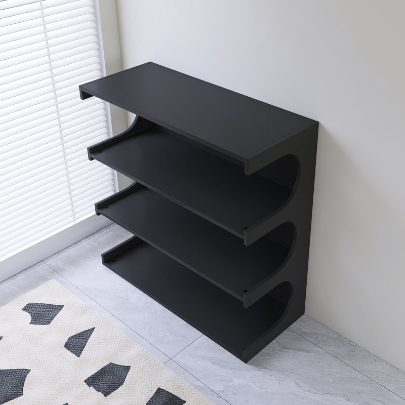 Étagère à livres 4 niveaux l 36 "x H 15", Noir, noir, noir, noir