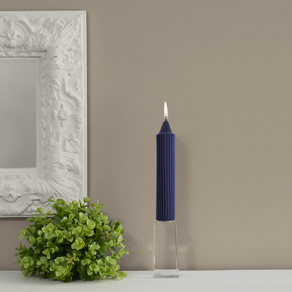 Unscented Taper Candle, 7" H x 1.25" W x 1.25" D, Navy