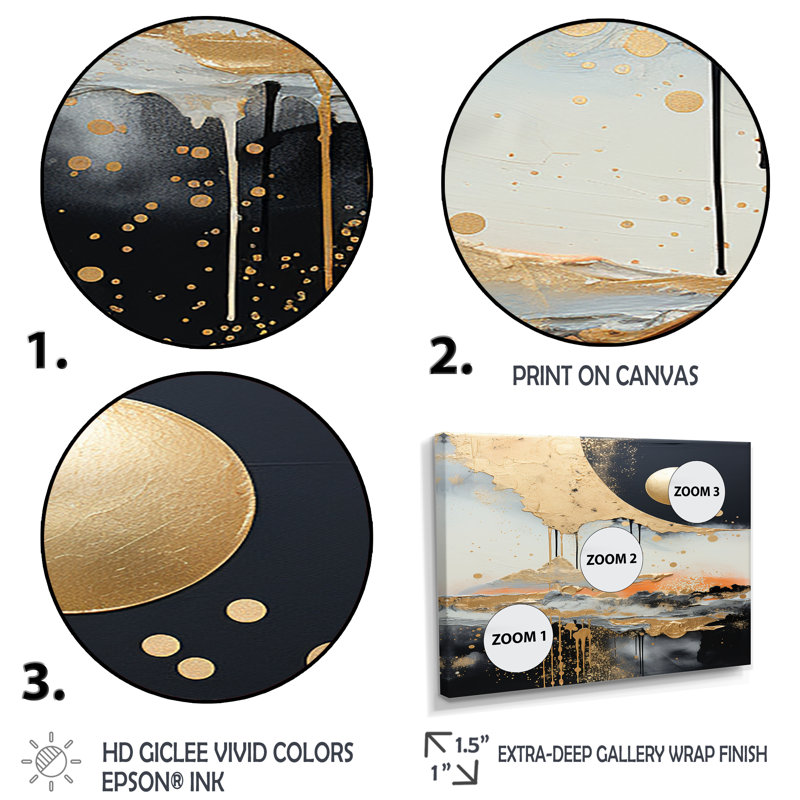 Moonlight Reverie - Abstract Landscape Wall Art Set, Wrapped Canvas, 32" H x 48" W x 1" D