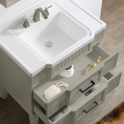Yousef 31.37'' Single Bathroom Vanity with Solid Surface Top