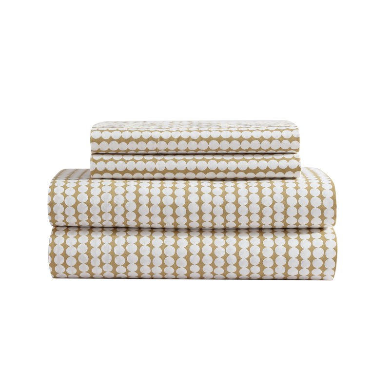 King Geometric Print Organic Cotton Percale Sheet Set