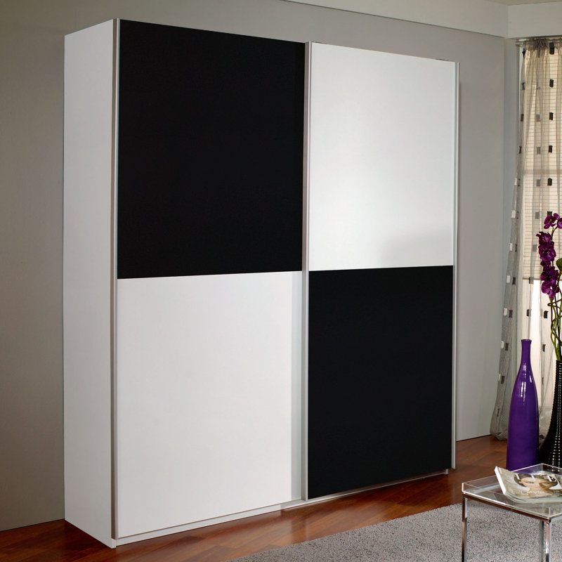 Subito 2 Door Sliding Wardrobe, Alpine white and metallic grey