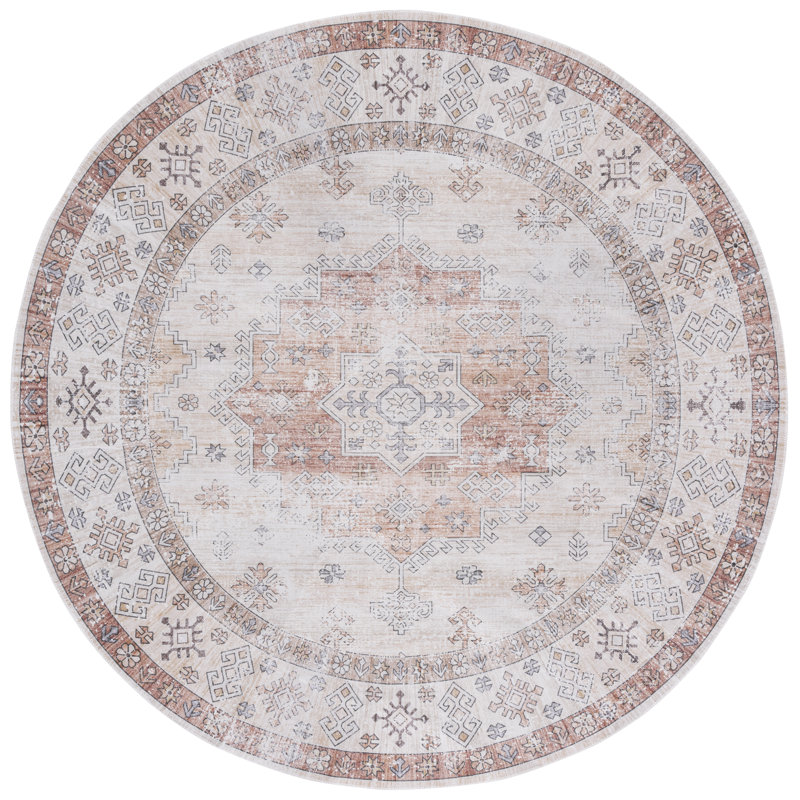 Alyssea Machine Washable Performance Oriental Rug, Round 6'