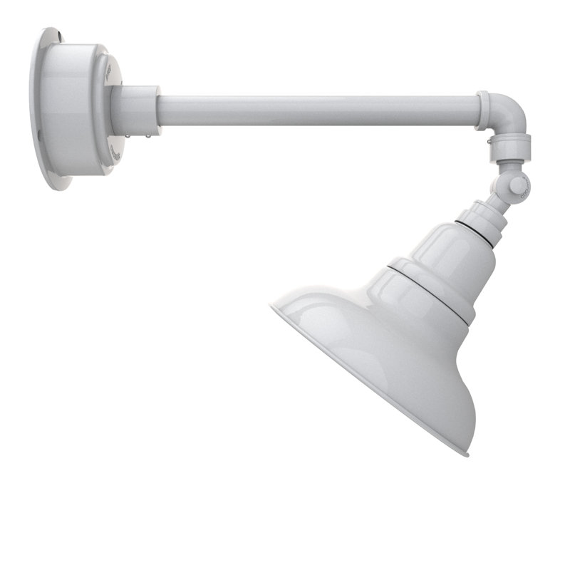 Luminaire de grange d'extérieur à DEL Adesh, Blanc