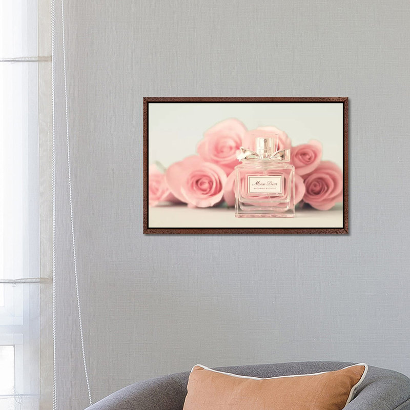 Young And Pink by Caroline Mint - Print on Canvas, 66.04 cm H x 45.72 cm W, Classic Brown Wood Framed