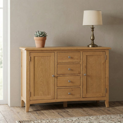 Censu Oak 4 Drawer Sideboard