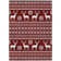 Machine Washable Indoor/Outdoor Christmas Reindeers Xhevrie Red Rug