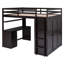 Lit mezzanine avec bureau et garde-robe. Bois massif. Tiroirs pour plus de rangement. Look moderne. Bureau de L 78,3 po x l 56,7 po x H 65 po. Structure en bois massif et rangement pour garde-robe.-1333674447-1333674445