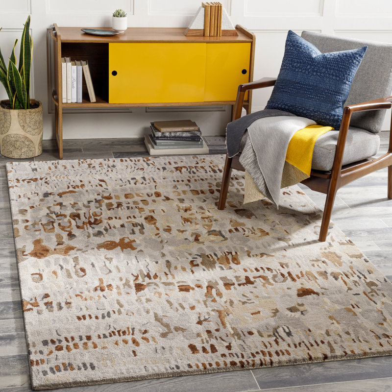Pypper Hand Tufted Abstract Indoor Rug, Rectangle 6' x 9'