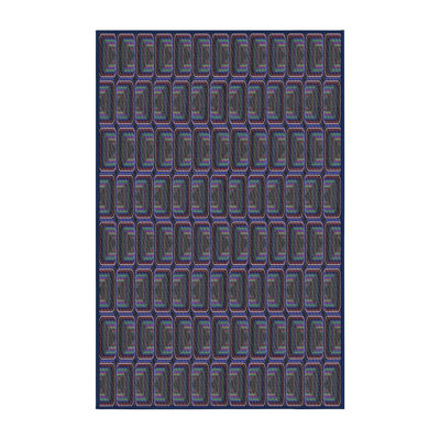 Gris géométrique/Tapis décoratif pourpre