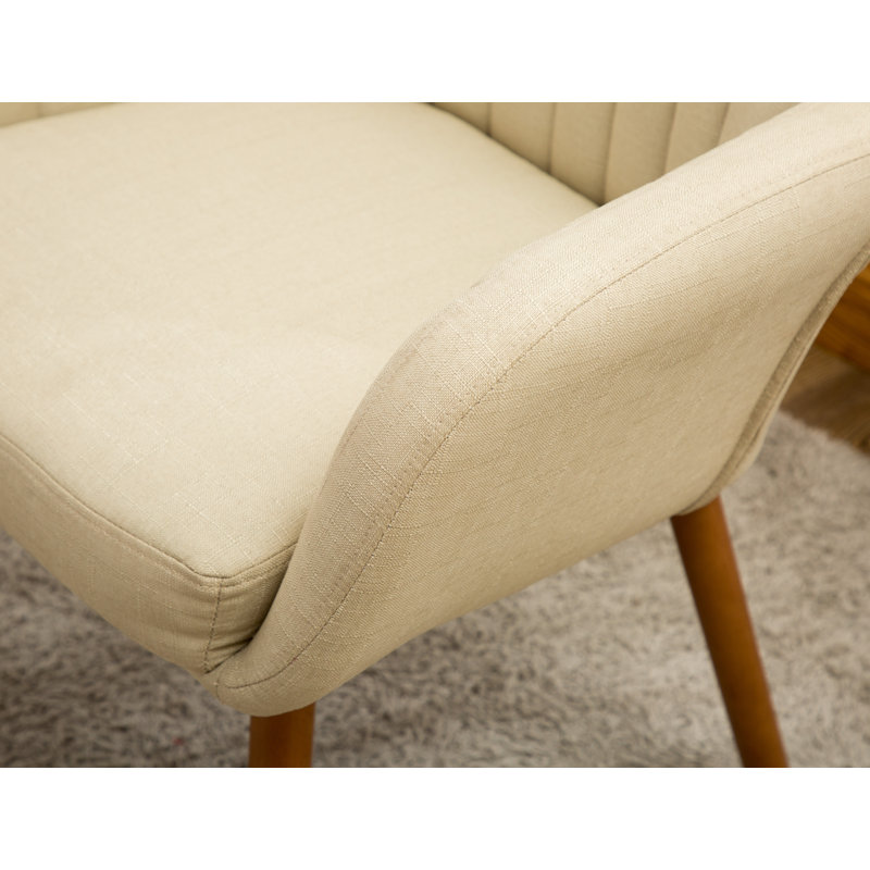 Tamla Contemporary Fabric Accent Chair, Beige