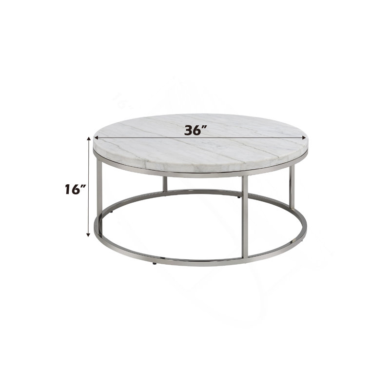 Table basse, plateau en mable et finition nickel