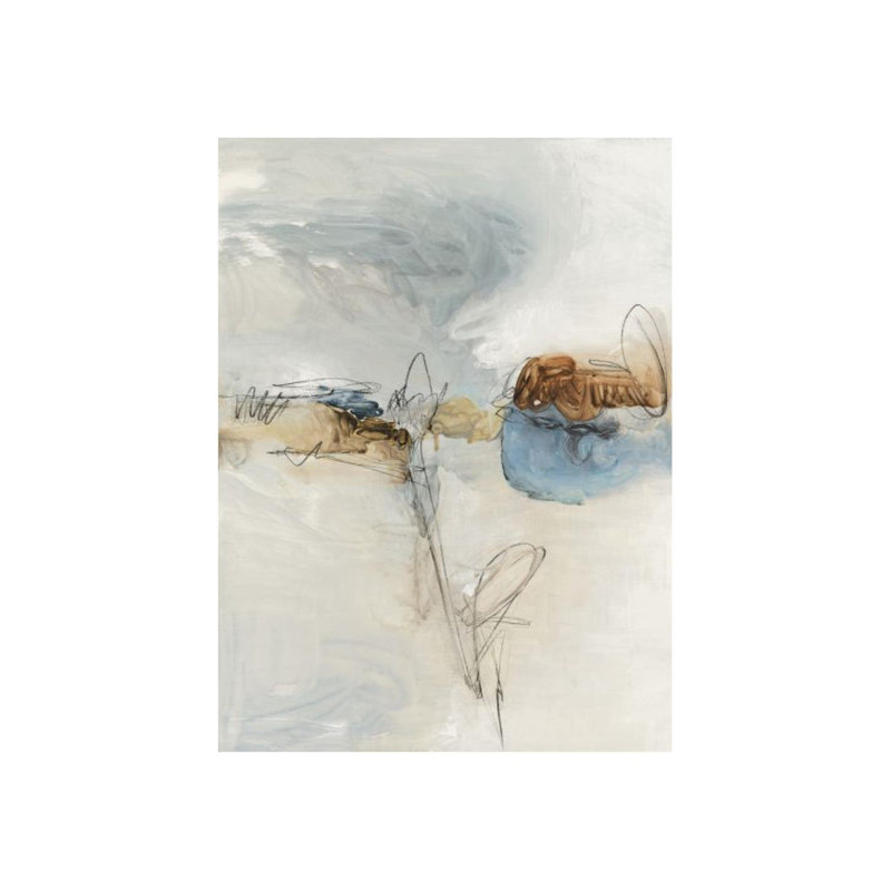«Cloudy Harbor» par Sara Brown - toile tendue, H 54 po x l 40 po, Image au pinceau gel