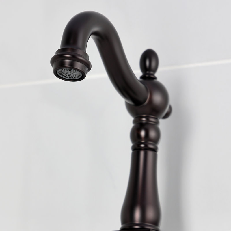 Kingston Brass Tudor Double-Handle 2-Hole Wall-Mount Bridge Kitchen Faucet, Oil Rubbed Bronze