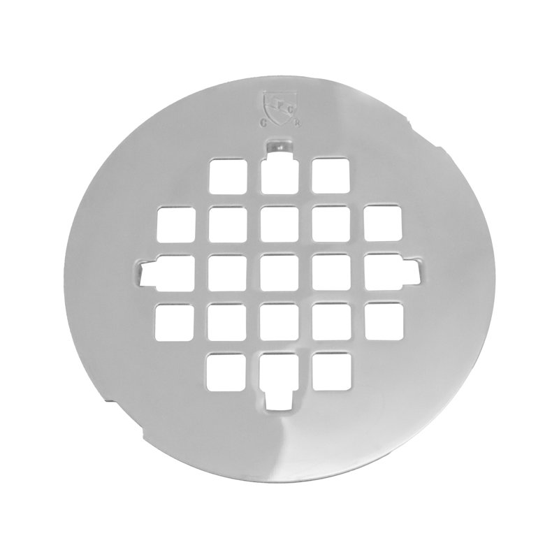 Couvercle de drain de douche en laiton de 4-1 / 4 po de style Casper Snap-In, Chrome poli