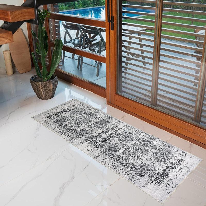 Tapis Jasin avec envers antidérapant, Tapis de couloir 2 pi 8 po x 8 pi
