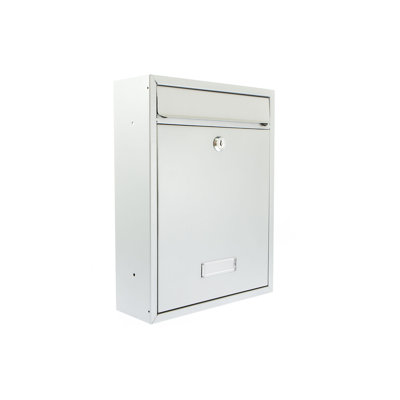 Trent Wall Mounted Galvanised Steel Lockable Weatherproof Post Box - 26x34x9cm