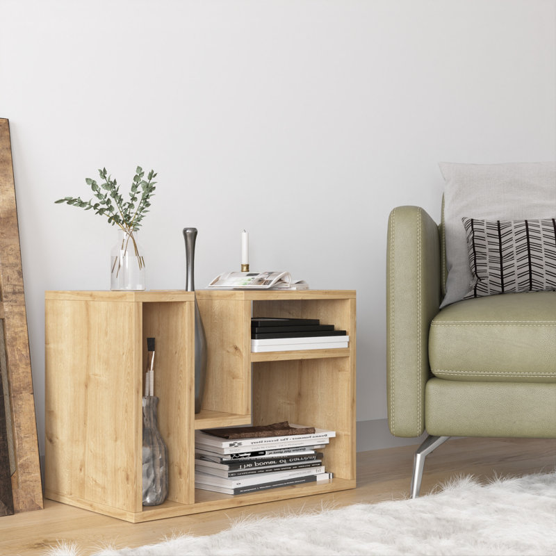 Table de bout avec rangement Carraway Abies, Beige