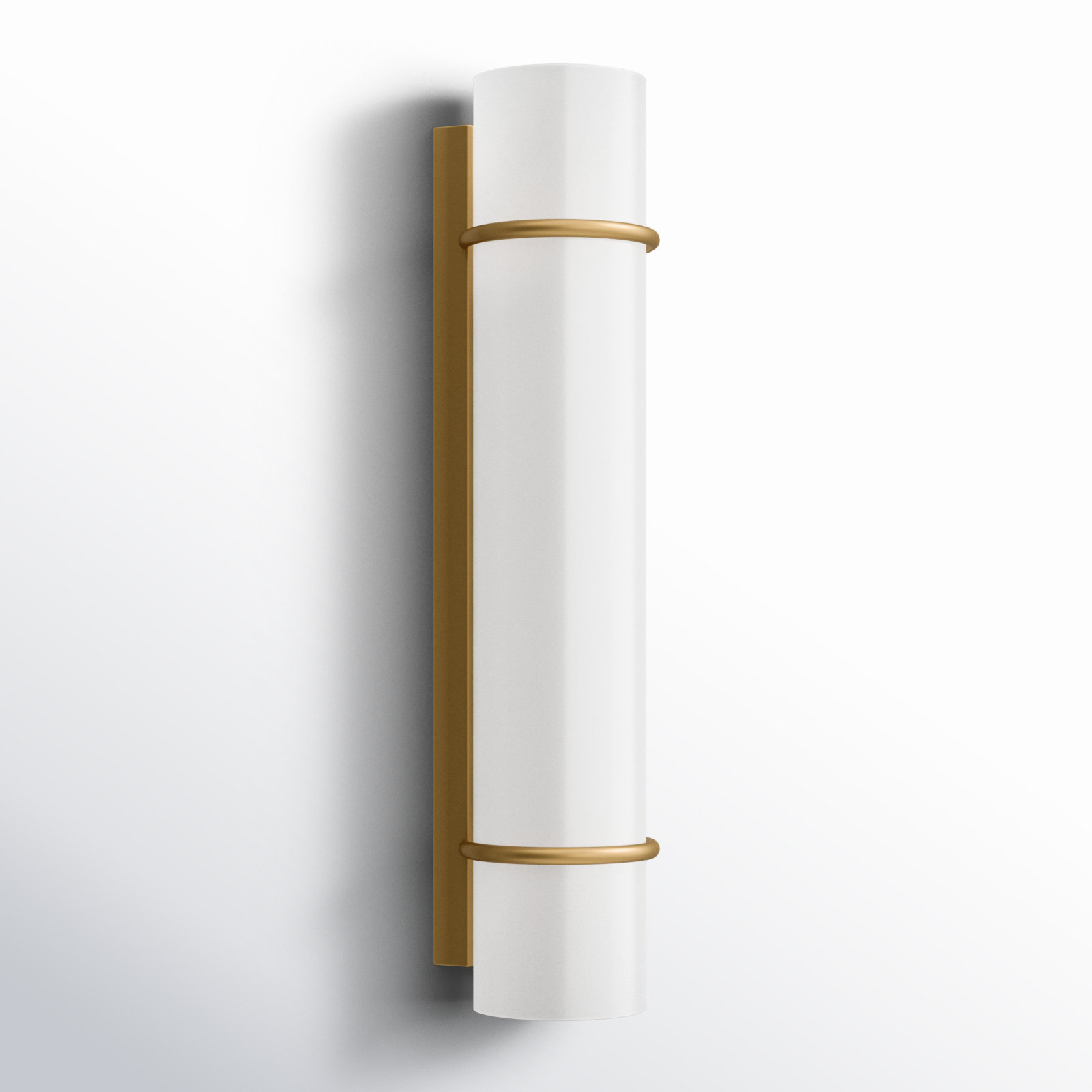 Romaine Single Transparent Dimmable LED Vanity Light, Brushed Brass