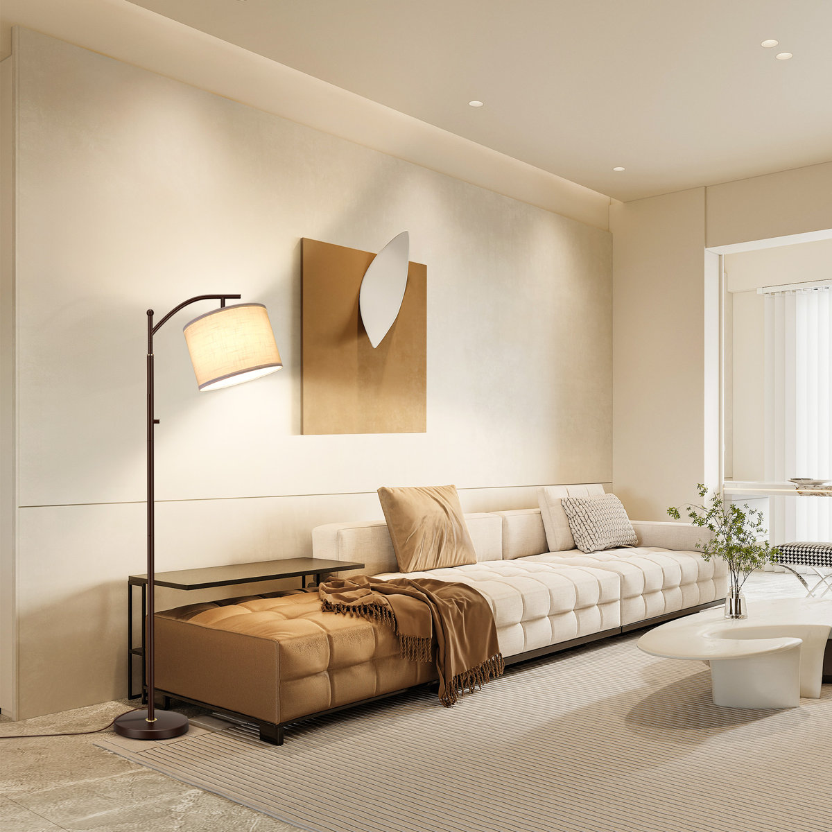 Sunna 63'' LED Arched Floor Lamp with Rotary Switch view 2