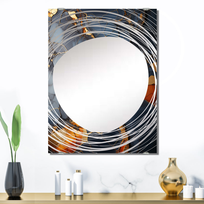 Miroir mural abstrait en marbre granit IV - marbre MIR137667, 32 po x 24 po