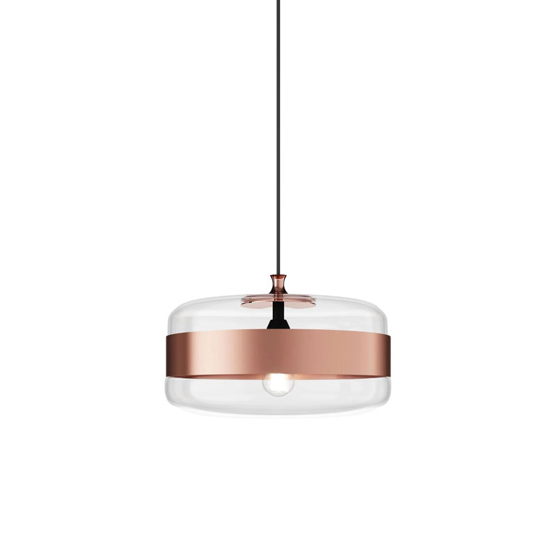 Futura Suspension G Crystal Copper Glossy Copper - Matt Black E26 Ul, 89" H x 16" W x 16" D, Crystal/Copper